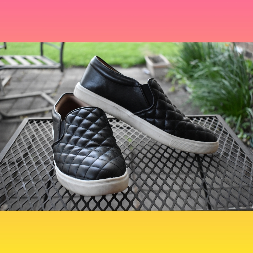 a new day Black Slip Ons Size 10